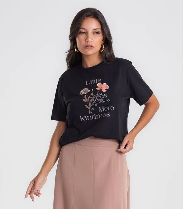 Camiseta T-shirt Feminina Com Estampa Endless Preto G