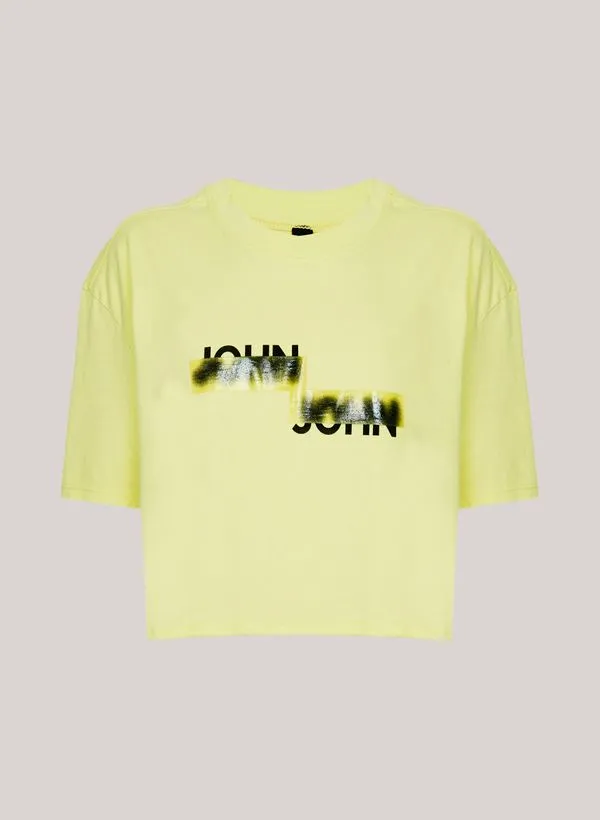 Camiseta Cropped Double Blur John John Feminina M