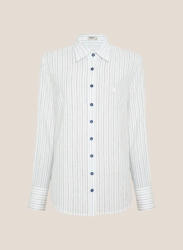 Camisa Relaxed Fit Listrada Dudalina Feminina 46