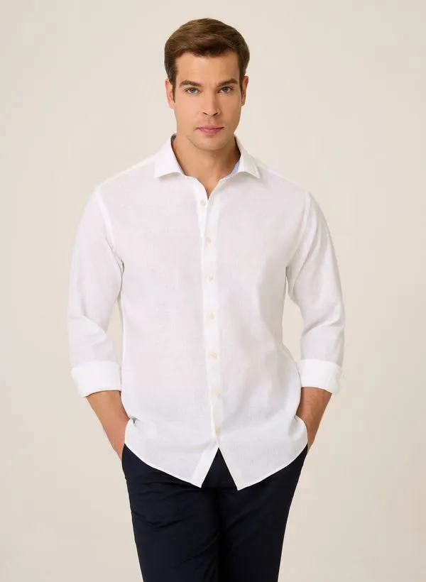 Camisa Slim Fit Linenblend Dudalina Masculina 2