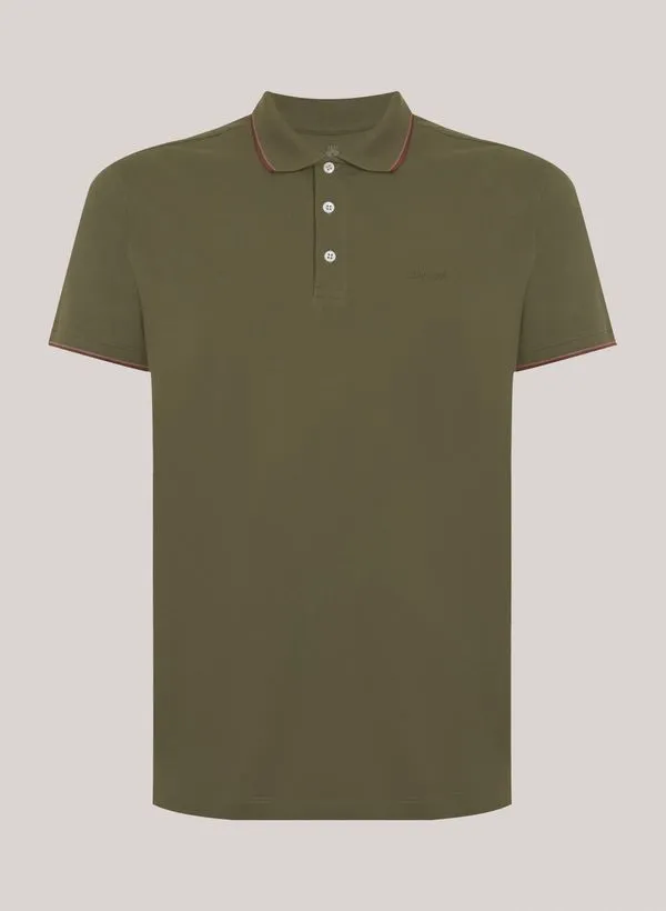 Polo Regular Fit 2 Lines Militar John John Masculina PP