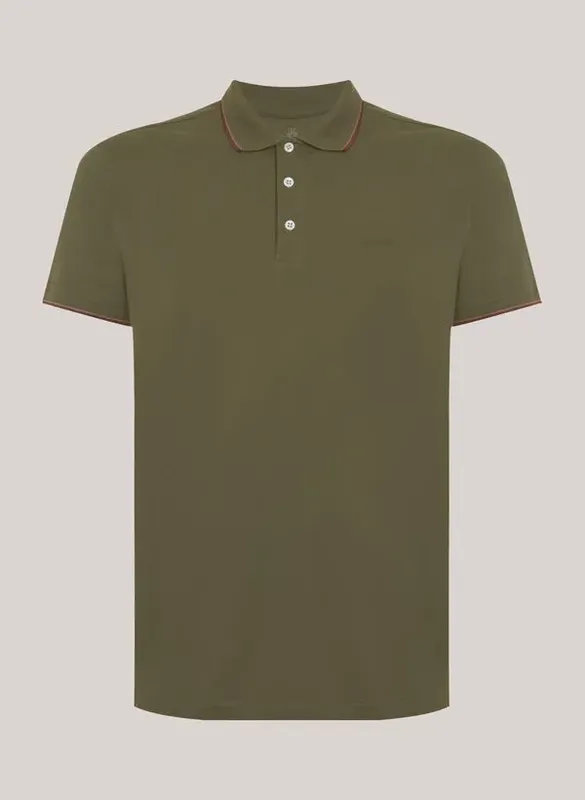 Polo Regular Fit 2 Lines Militar John John Masculina G
