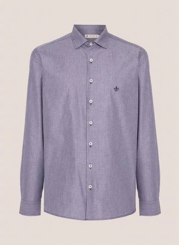 Camisa Slim Fit Listrada Dudalina Masculina 4