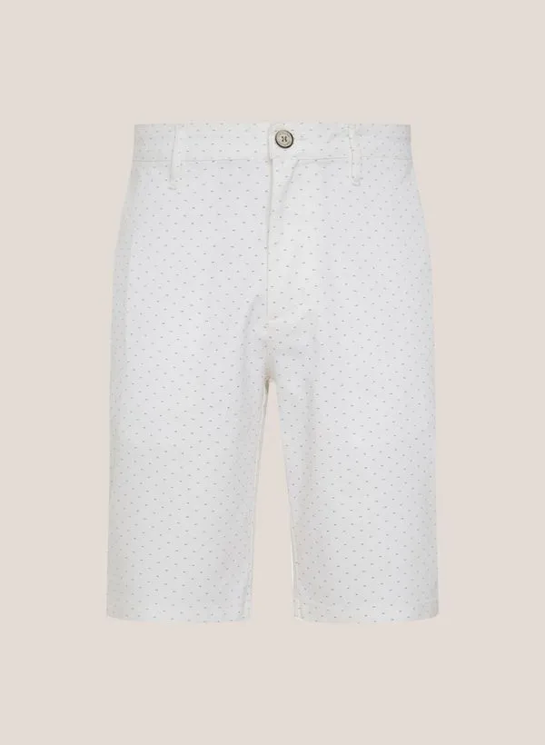 Bermuda Right Fit Mini Print Dudalina Masculina 38