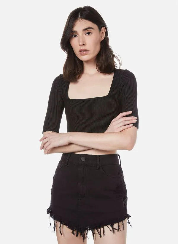 Blusa Cropped Perfect Black John John Feminina PP