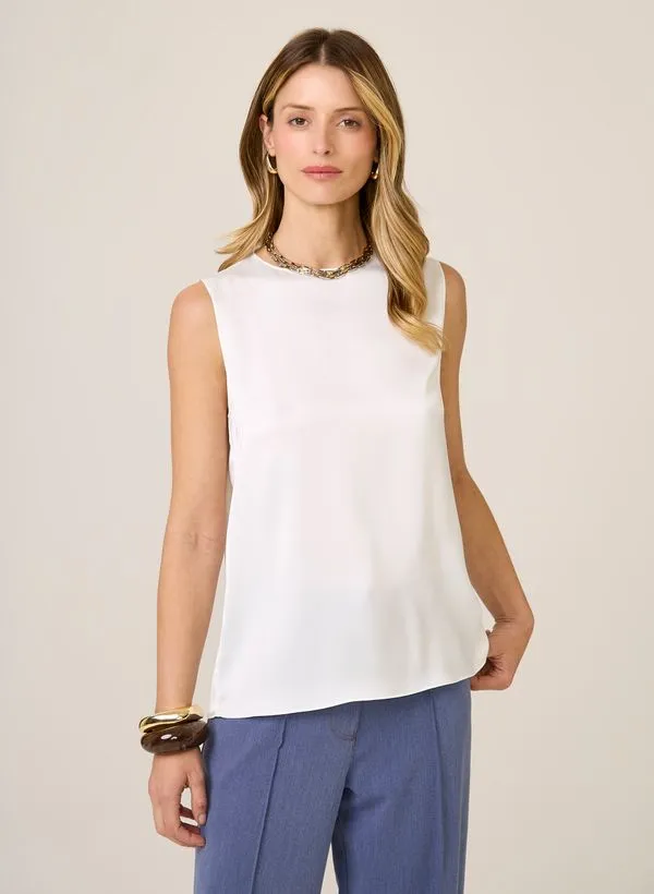 Blusa Reta Sem Manga Aline Dudalina Feminina 38
