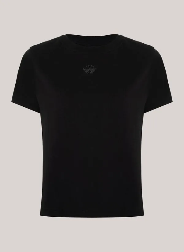 Camiseta Ampla Transfer Black John John Feminina M
