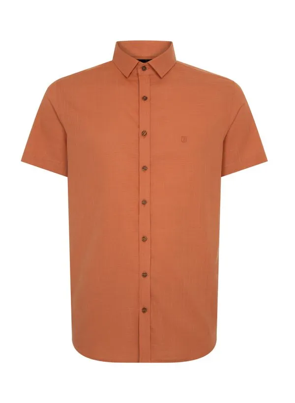 Camisa Slim Fit Color Slub Masculina Individual 3