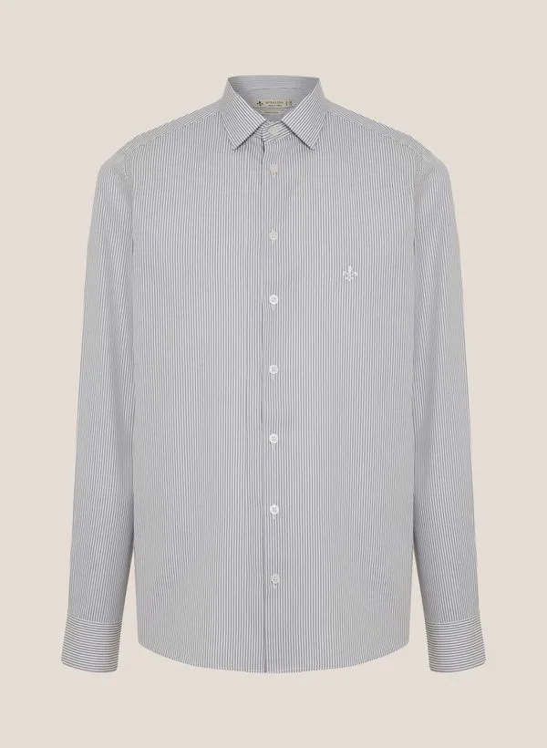 Camisa Slim Fit Listrada Dudalina Masculina 36