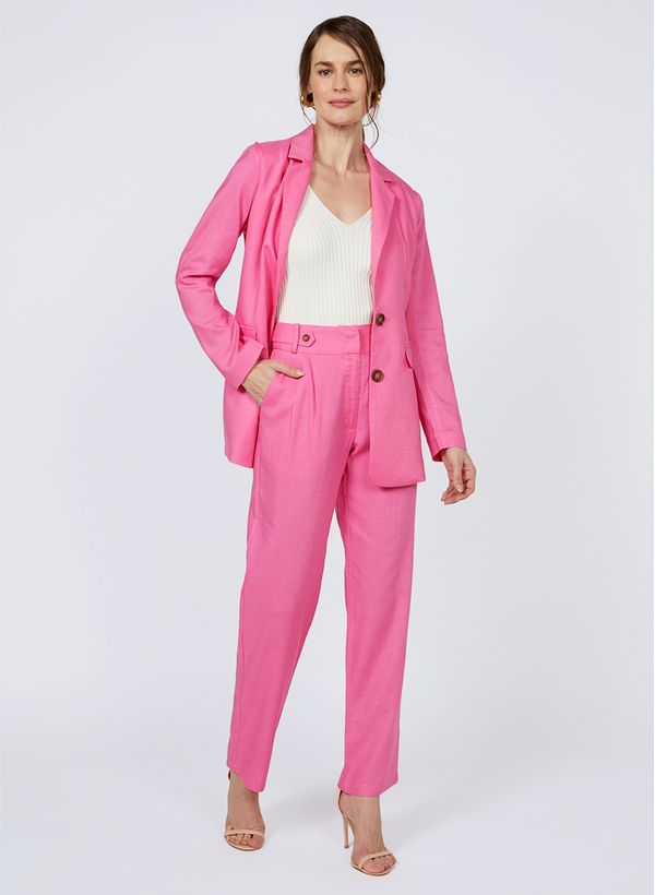 Calça Alfaiataria Linho Dudalina Feminina 46