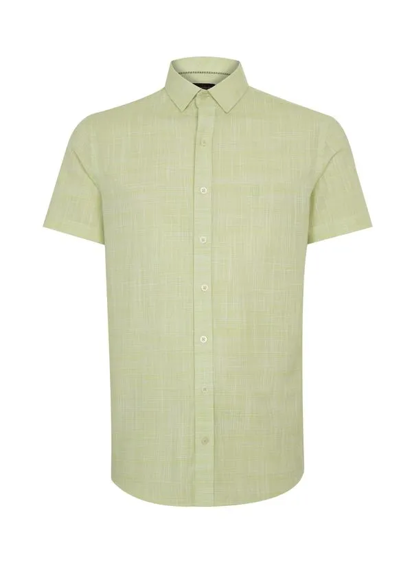 Camisa Slim Fit Falso Liso Masculina Individual 2