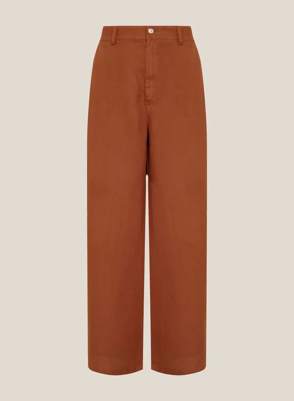 Calça Reta Linho Color Dudalina Feminina 46