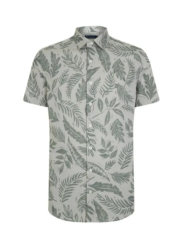 Camisa Slim Fit Estampada Algodão Masculina Individual 2