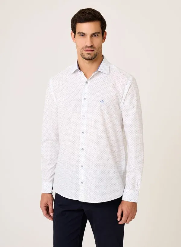 Camisa Comfort Fit Mini Print Dudalina Masculina 6