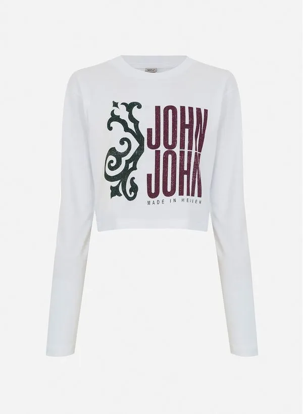 Camiseta Cropped Half Key White John John Feminina G