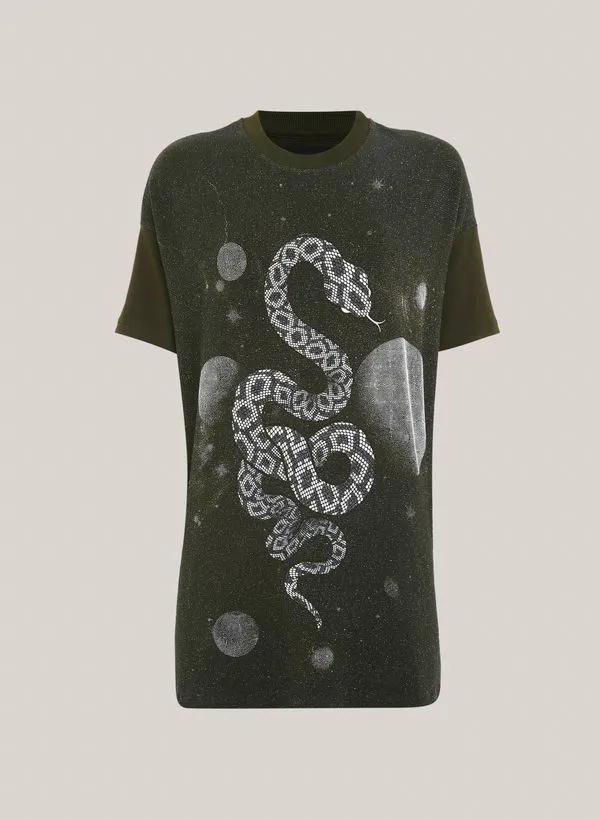Camiseta Reta Mystic Snake John John Feminina GG
