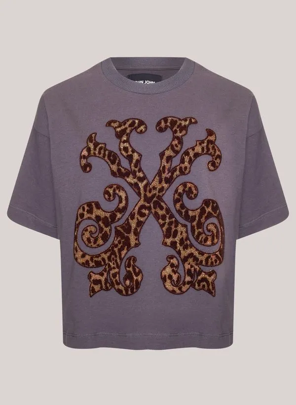 Camiseta Ampla Leopard John John Feminina GG