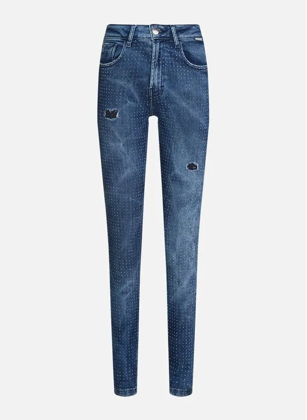 Calça Jeans Skinny Dest. Hot Fix John John Feminina 48