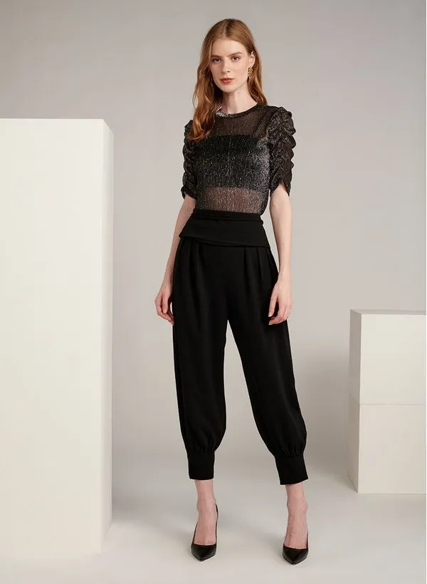 Blusa Le Lis Paulina Manga Curta Feminina M