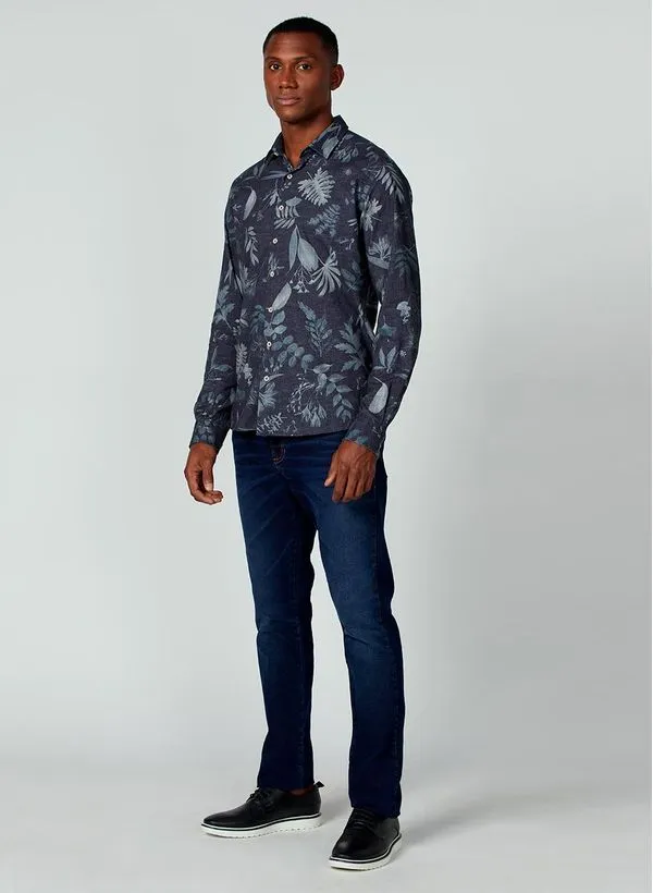 Camisa Slim Estampada Dudalina Masculina 1
