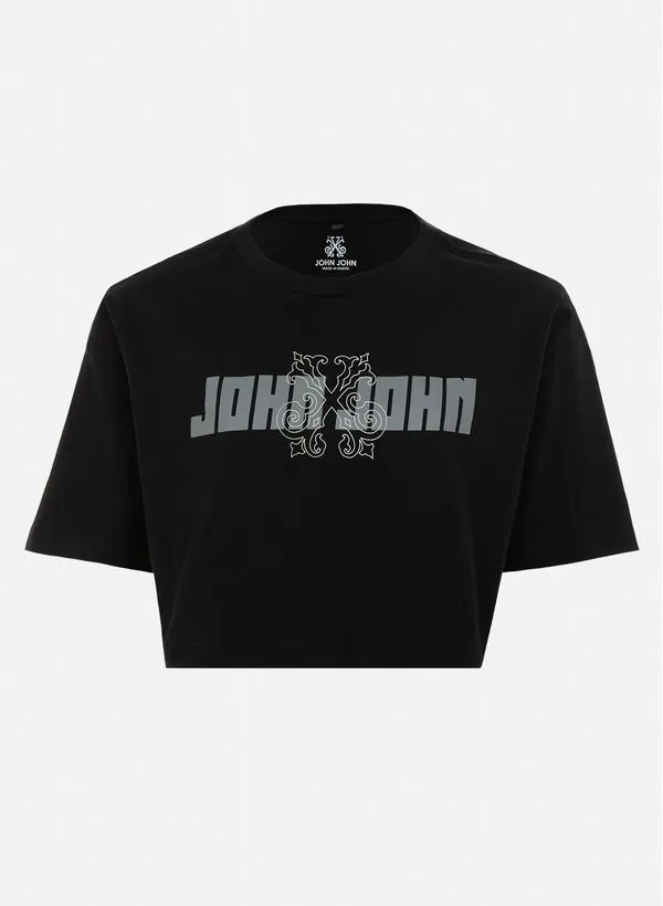 Camiseta Cropped Key John Black John John Feminina P