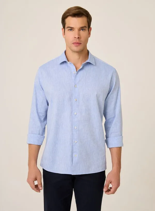 Camisa Slim Fit Linenblend Dudalina Masculina 5