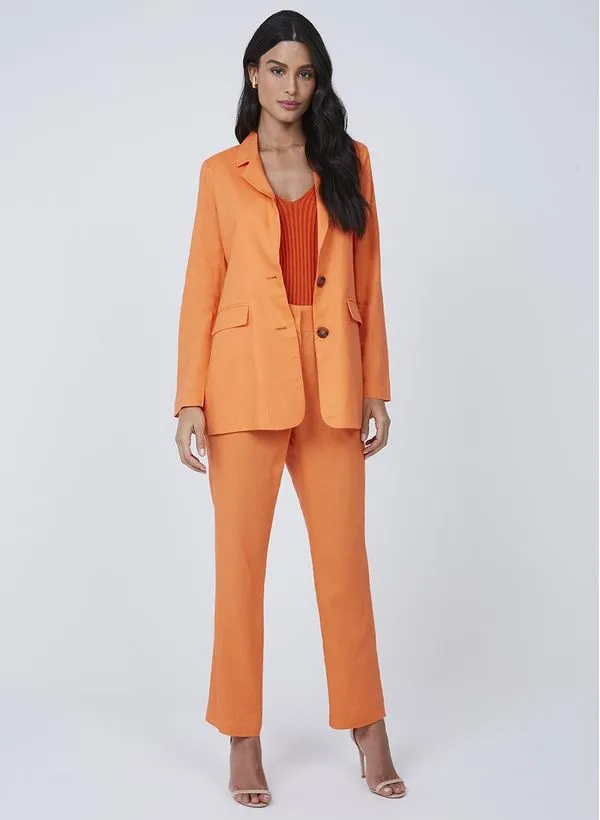 Calça Alfaiataria Linho Dudalina Feminina 48