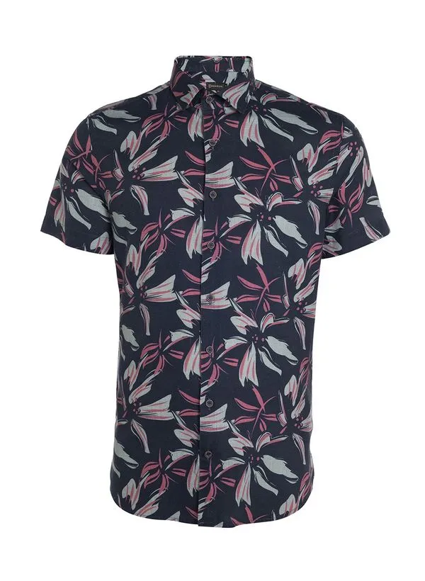 Camisa Slim Estampa Floral Masculina Individual 3