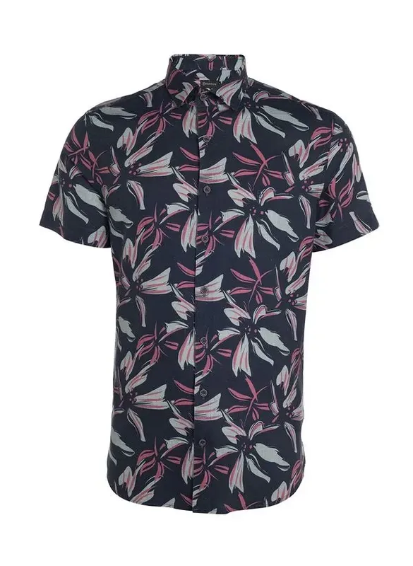 Camisa Slim Estampa Floral Masculina Individual 3