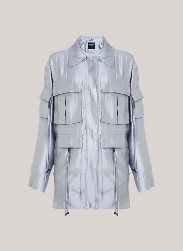 Parka Ampla Metal Bright John John Feminina M