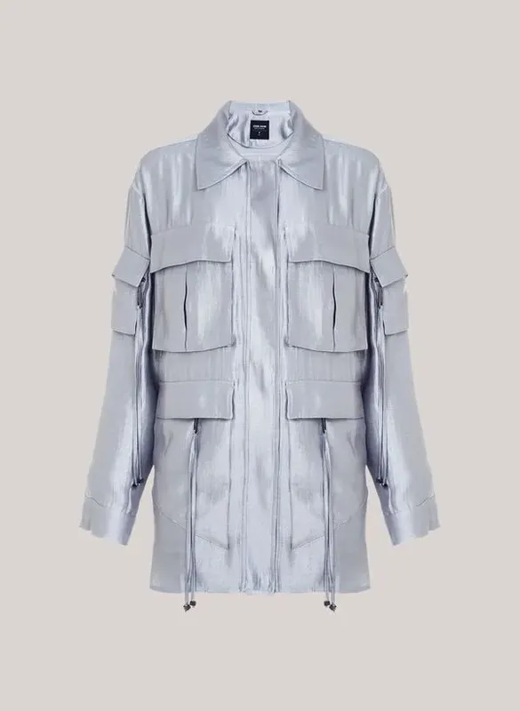 Parka Ampla Metal Bright John John Feminina M