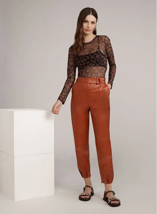 Blusa Le Lis Tule Leopard Feminina PP