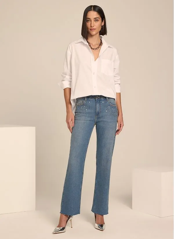 Calça Le Lis Renata Hotfix Jeans Feminina 40