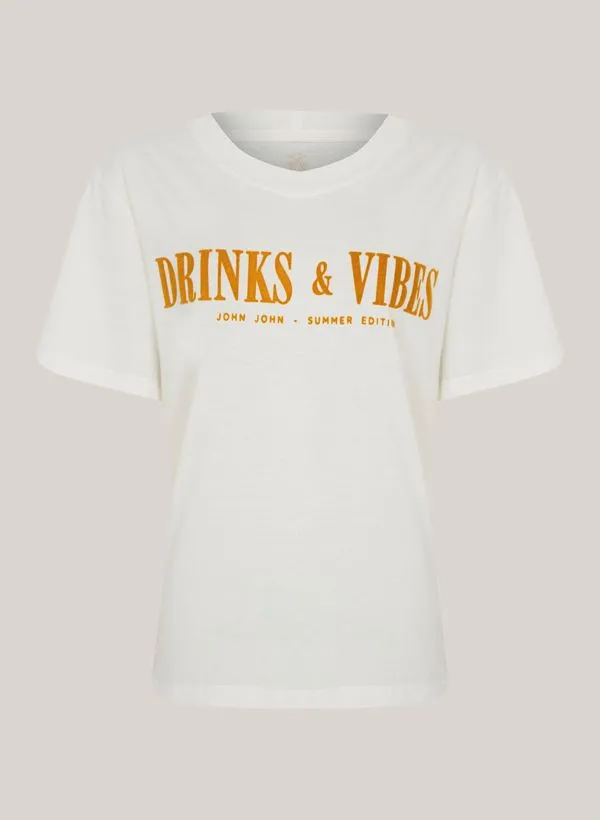 Camiseta Reta Drink Vibes John John Feminina P
