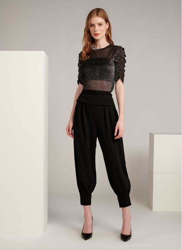 Blusa Le Lis Paulina Manga Curta Feminina PP