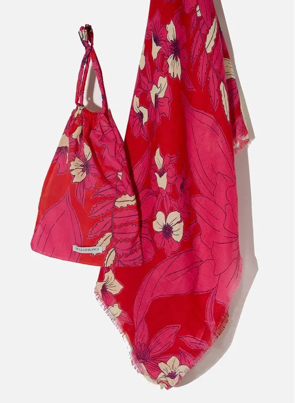 Saida de Praia Le Lis Helen Tropical Red Feminina UN