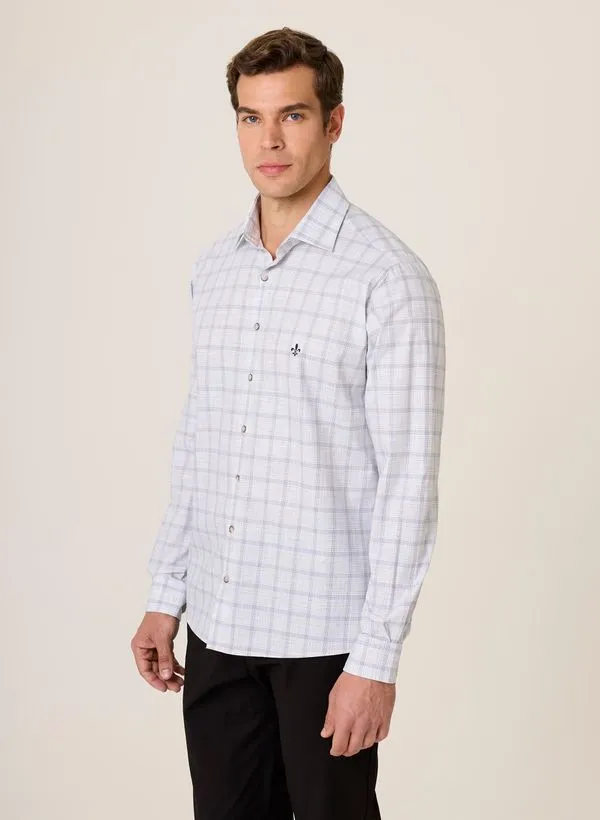 Camisa Slim Fit Xadrez Space Dyed Dudalina Masculina 2