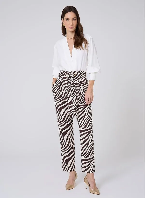 Calça Clochard Zebra Dudalina Feminina 38