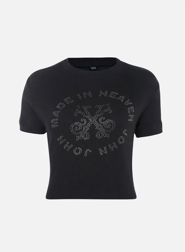 Camiseta Cropped Made Black John John Feminina G