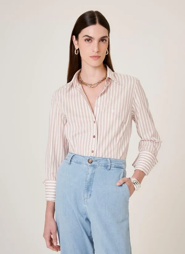 Camisa Slim Fit Listrada Dudalina Feminina 42