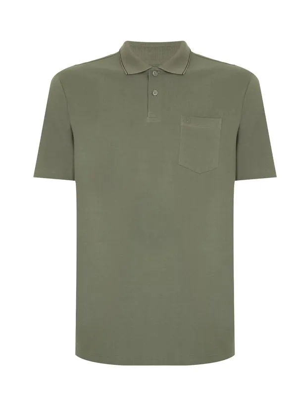 Polo Comfort Fit Básica Moda Bolso Masculina Individual P