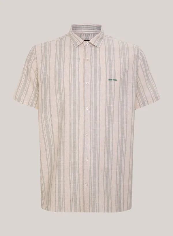 Camisa Relaxed Fit Linen Blend John John Masculina M