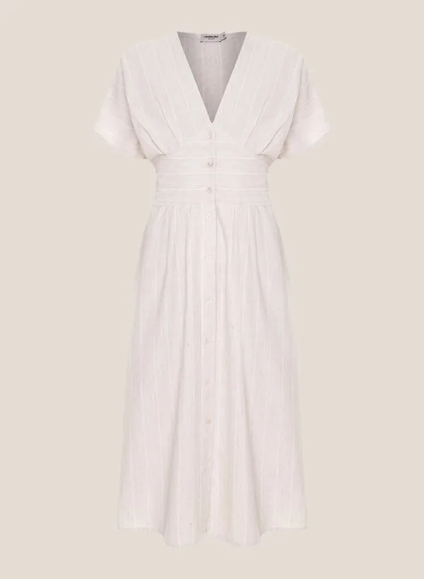 Vestido Listrado Dudalina Feminina 46