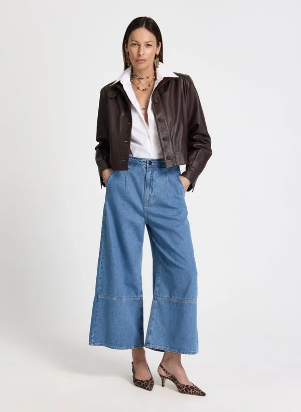 Calça Le Lis Penny Pantacourt Jeans Feminina 48