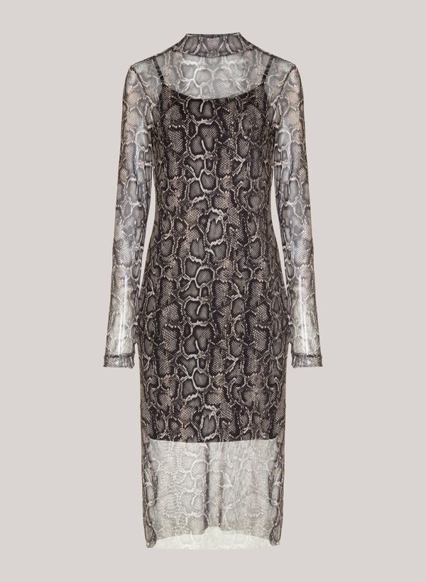 Vestido Justo Snake Black John John Feminino M