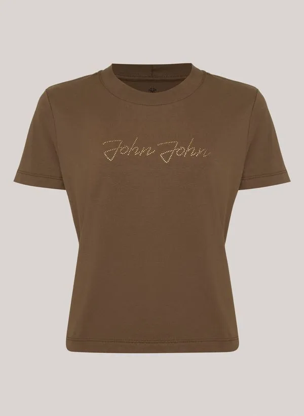 Camiseta Justa New Bright Marrom John John Feminina PP