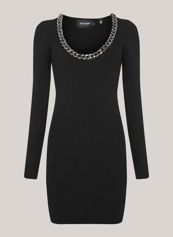 Vestido Justo Chain John John Feminino GG