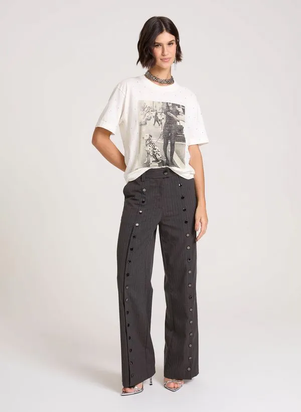 Calça Ampla Snap John John Feminina 42