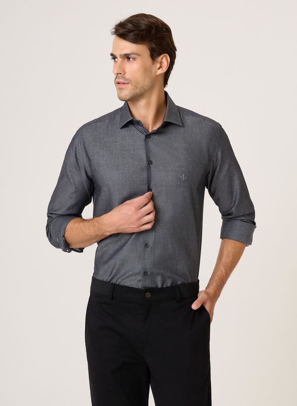 Camisa Slim Fit Maquinetada Pontos Dudalina Masculina 42