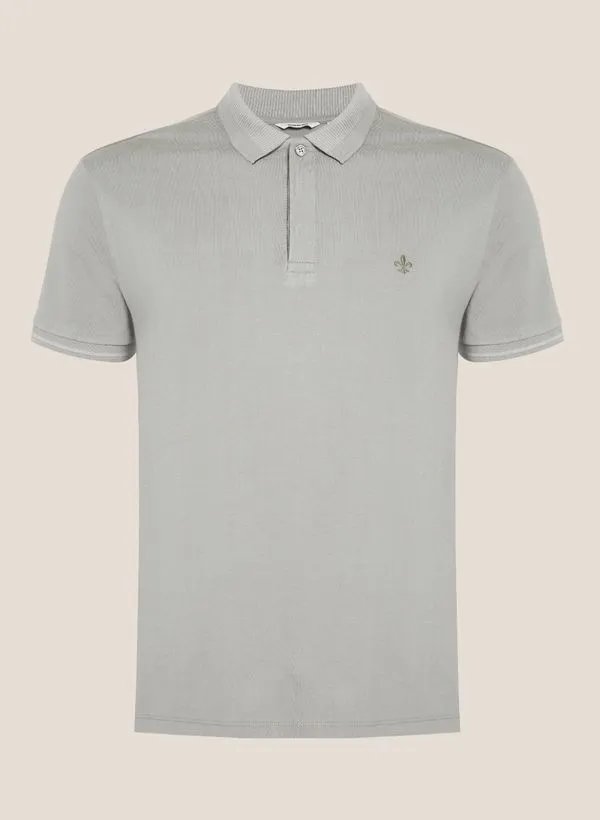 Polo Piquet Gola Jacquard Dudalina Masculina M